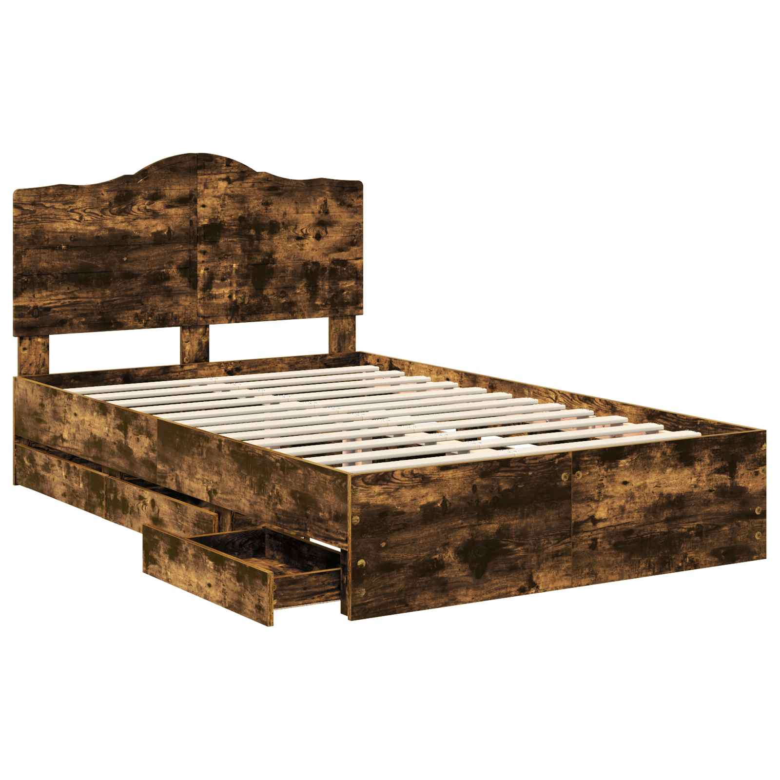 vidaXL Ramka łóżka Dąb Wędzony 120 x 190 cm Drewno inżynieryjne