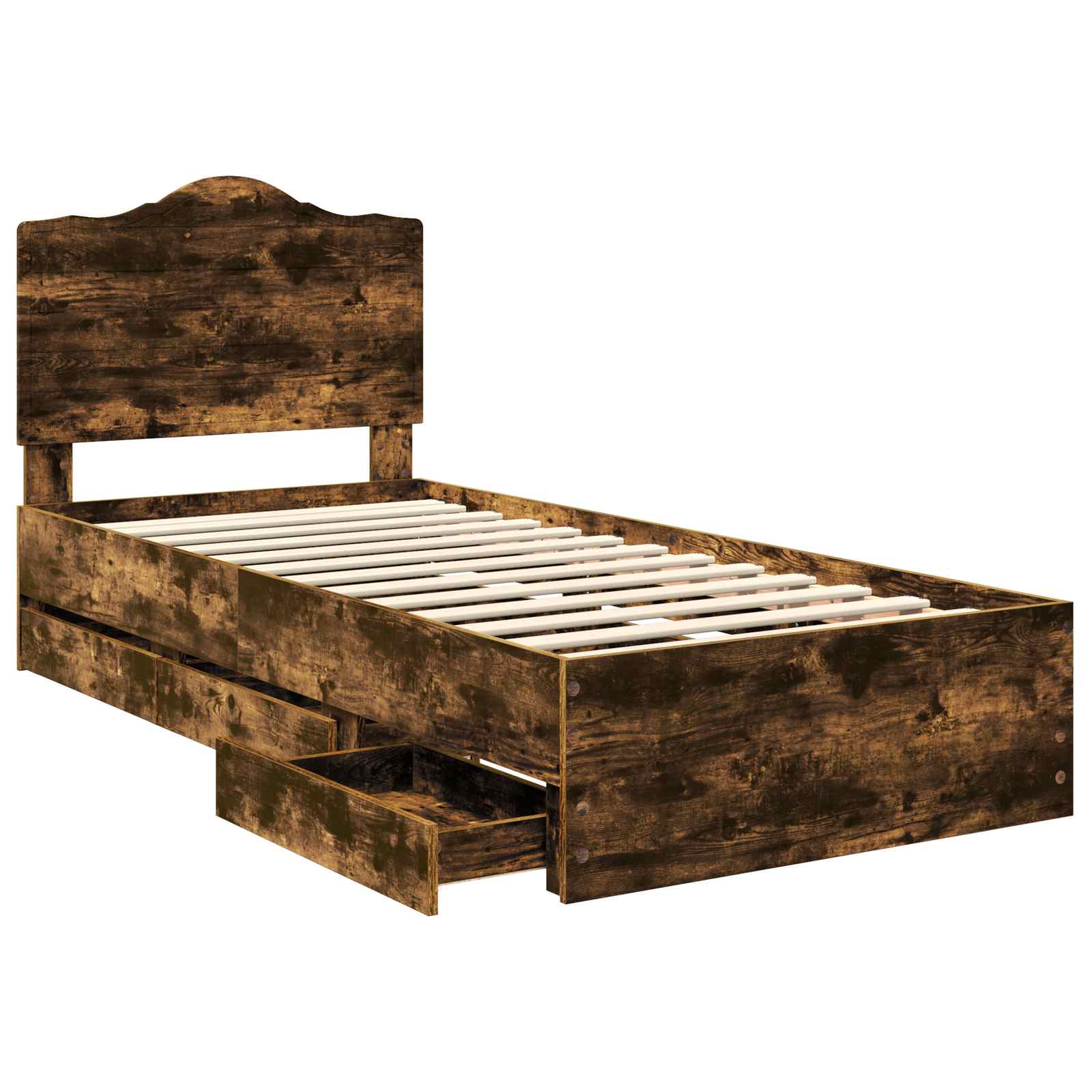 vidaXL Ramka łóżka Dąb Wędzony 100 x 200 cm Drewno inżynieryjne
