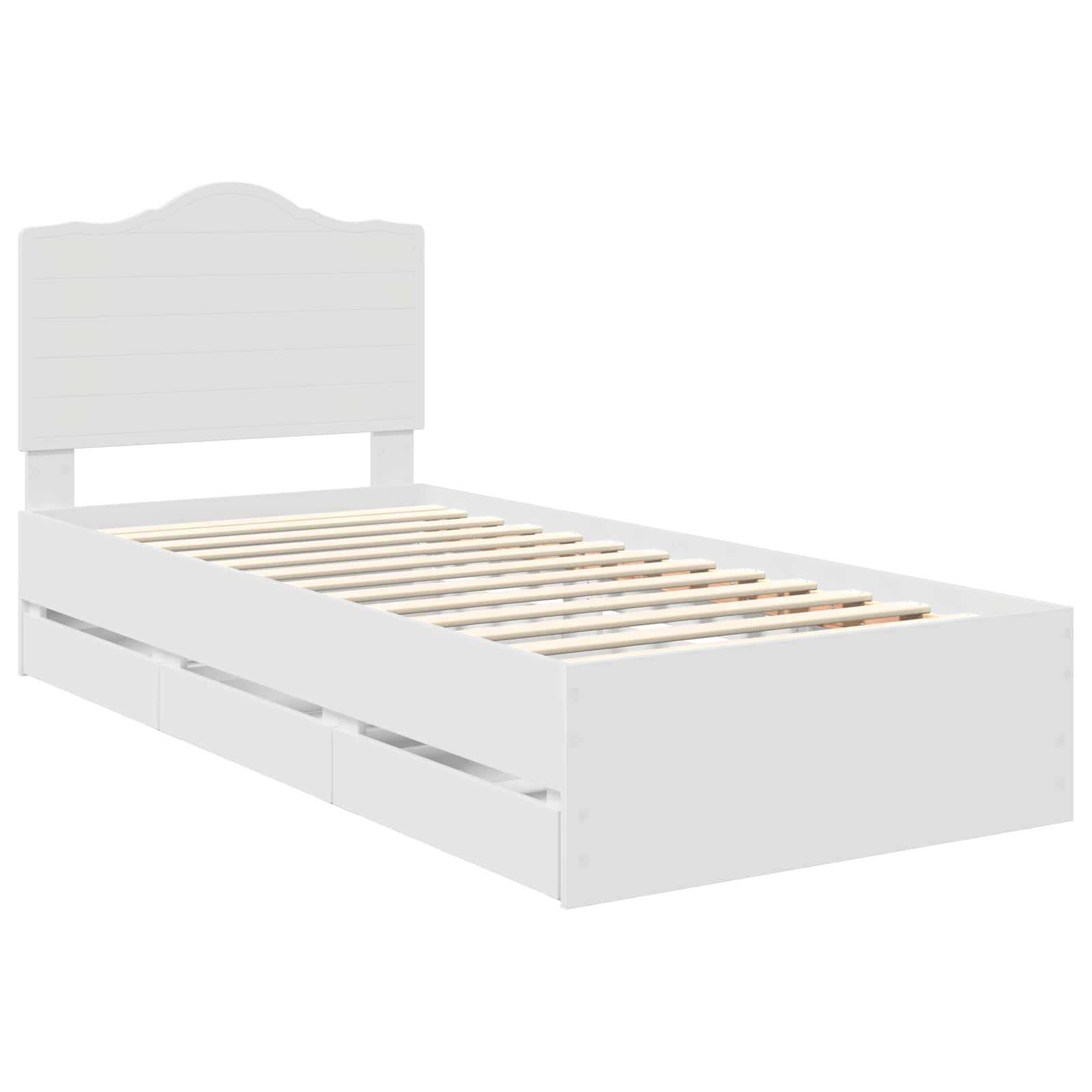 vidaXL Ramka łóżka z szufladą Biały 90 x 200 cm Drewno inżynieryjne
