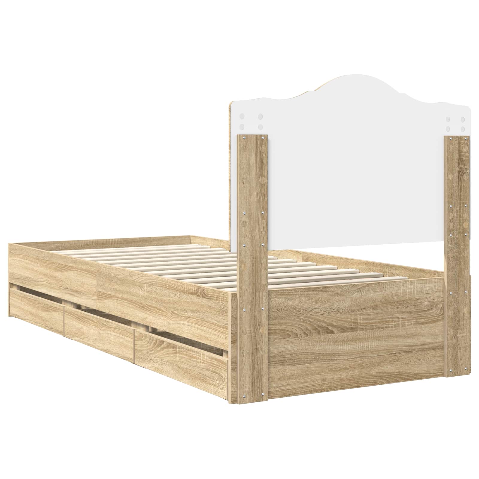 vidaXL Ramka łóżka Dąb Sonoma 90 x 200 cm Drewno inżynieryjne