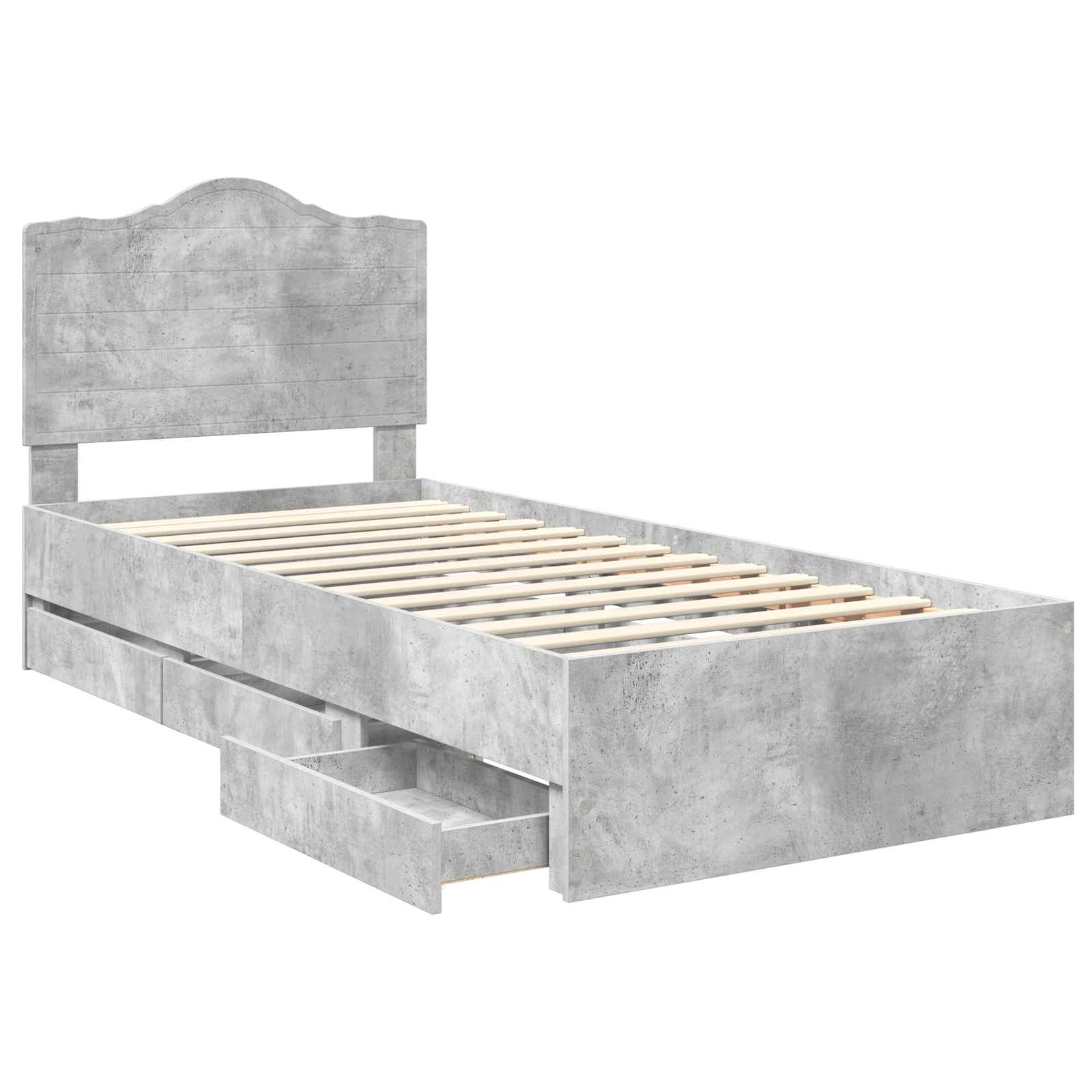 vidaXL Ramka łóżka Betonowy Szary 90 x 200 cm Drewno inżynieryjne
