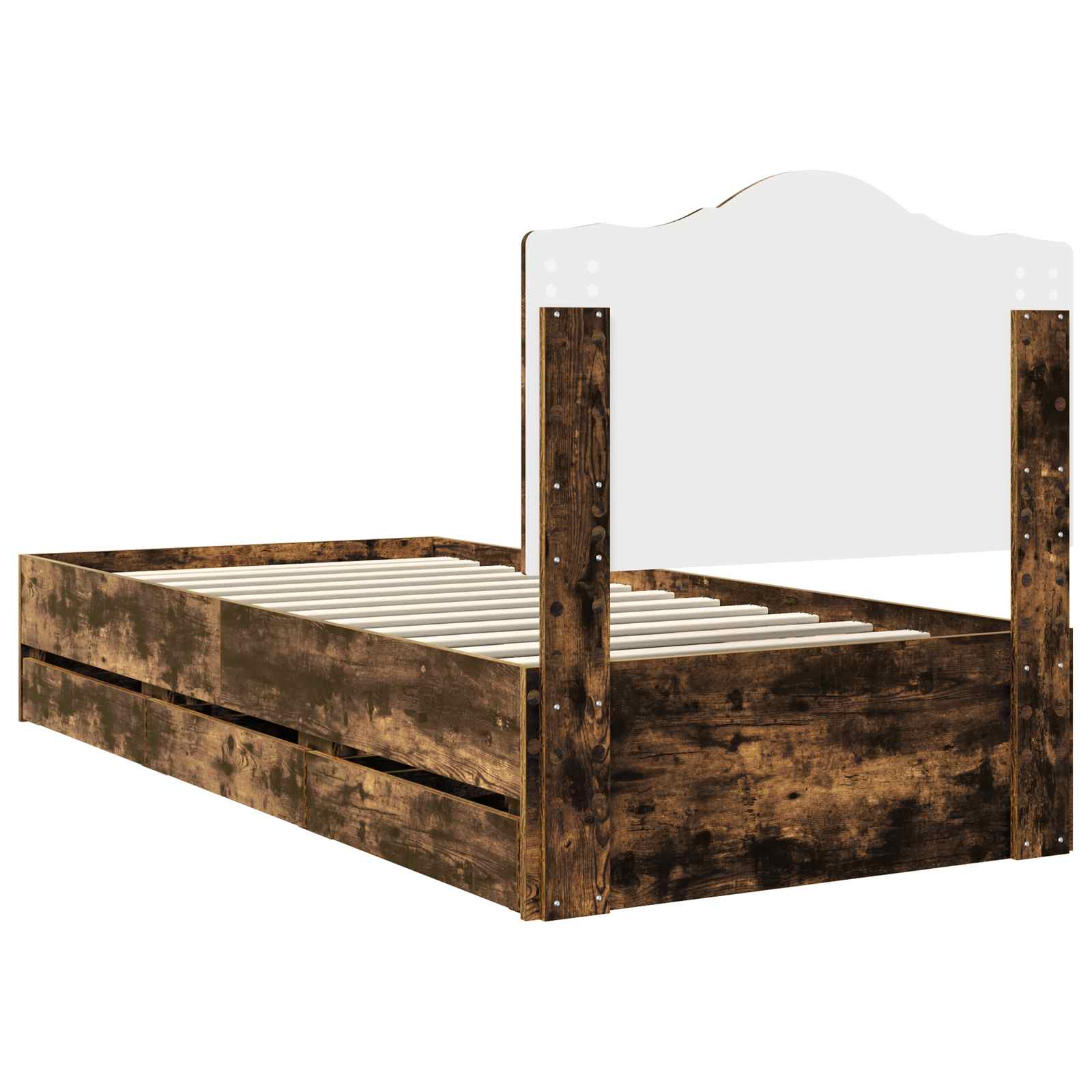 vidaXL Ramka łóżka Dąb Wędzony 90 x 190 cm Drewno inżynieryjne
