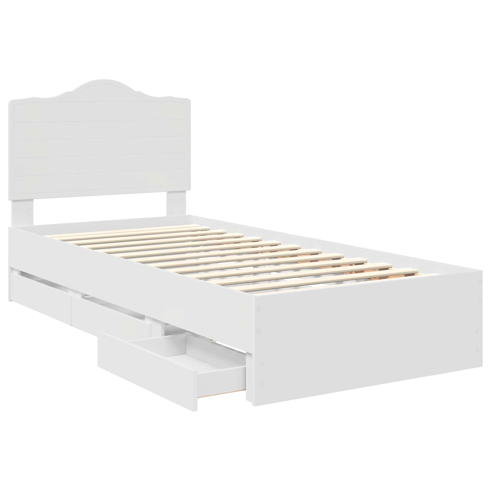 vidaXL Ramka łóżka z szufladą Biały 75 x 190 cm Drewno inżynieryjne
