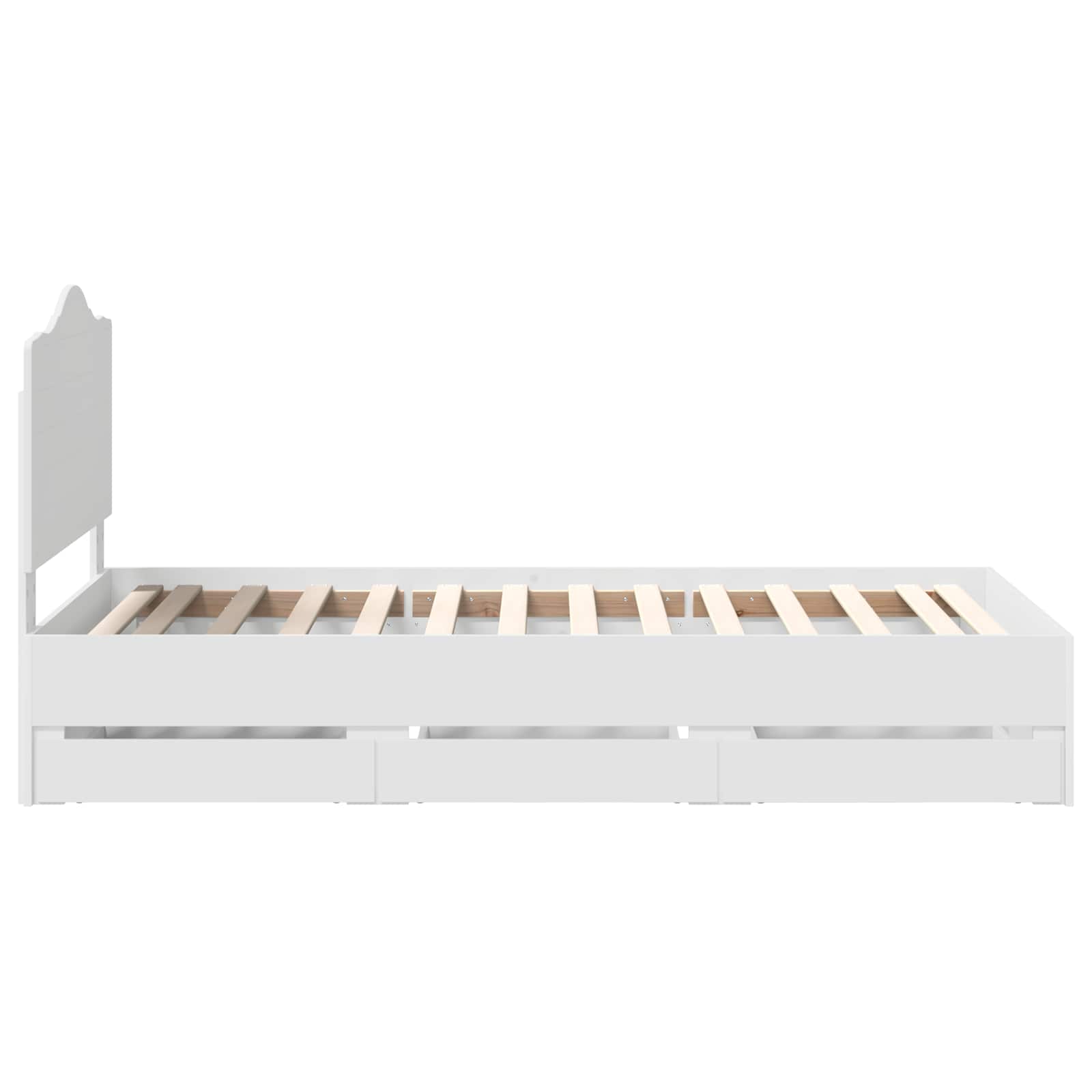 vidaXL Ramka łóżka z szufladą Biały 75 x 190 cm Drewno inżynieryjne