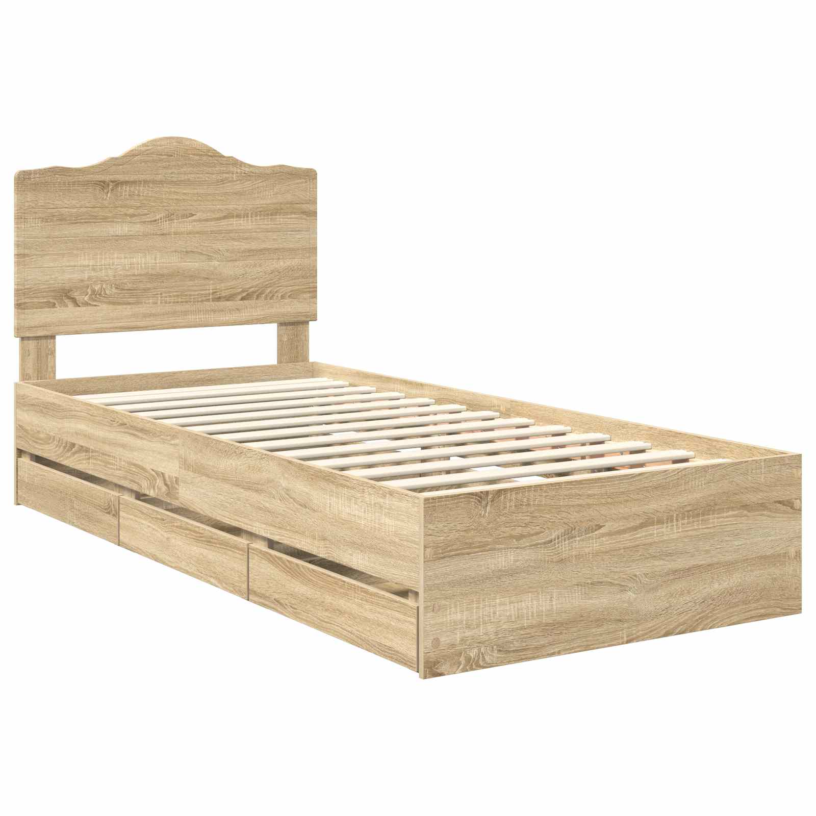 vidaXL Ramka łóżka Dąb Sonoma 75 x 190 cm Drewno inżynieryjne