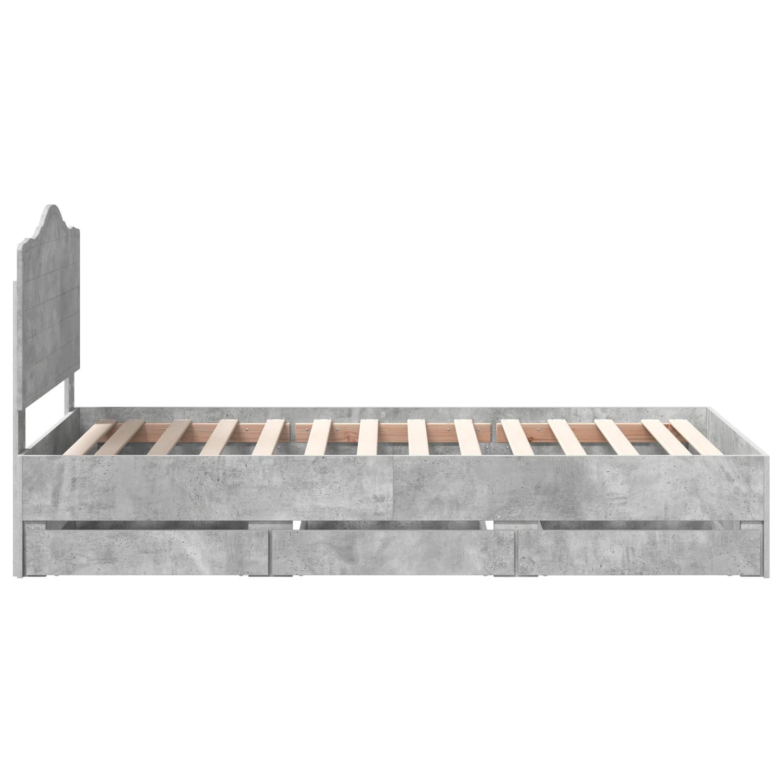 vidaXL Ramka łóżka Betonowy Szary 75 x 190 cm Drewno inżynieryjne