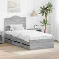 vidaXL Ramka łóżka Szary Sonoma 75 x 190 cm Drewno inżynieryjne