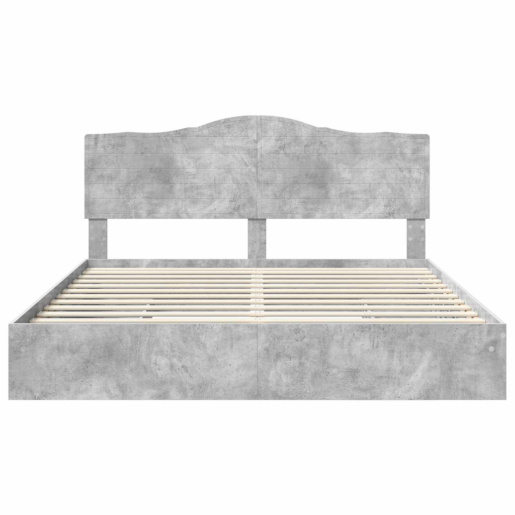 vidaXL Łóżko z miejscem do przechowywania Betonowy szary 200 x 200 cm