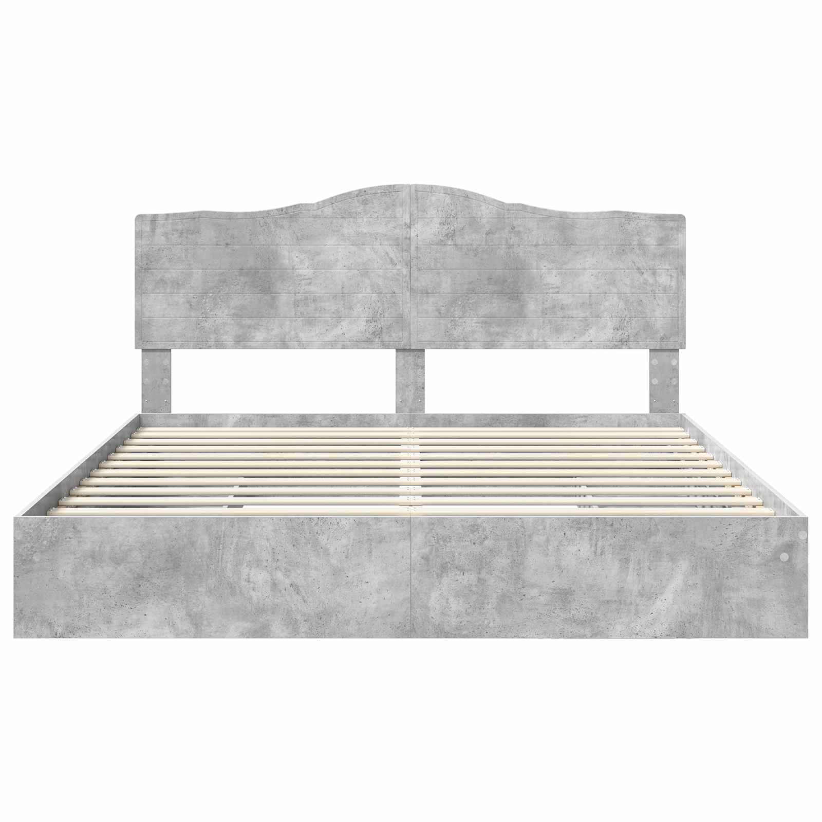 vidaXL Łóżko z miejscem do przechowywania Betonowy szary 200 x 200 cm