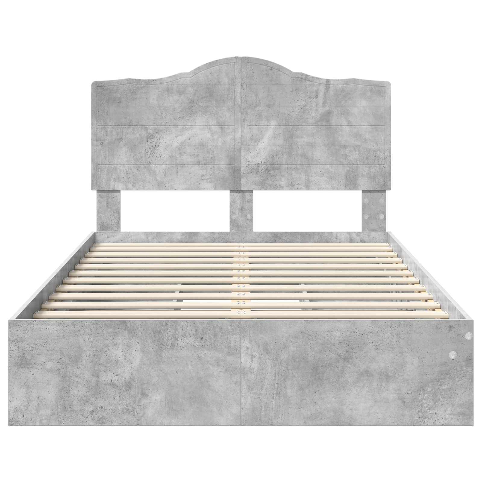 vidaXL Łóżko z miejscem do przechowywania Betonowy szary 135 x 190 cm