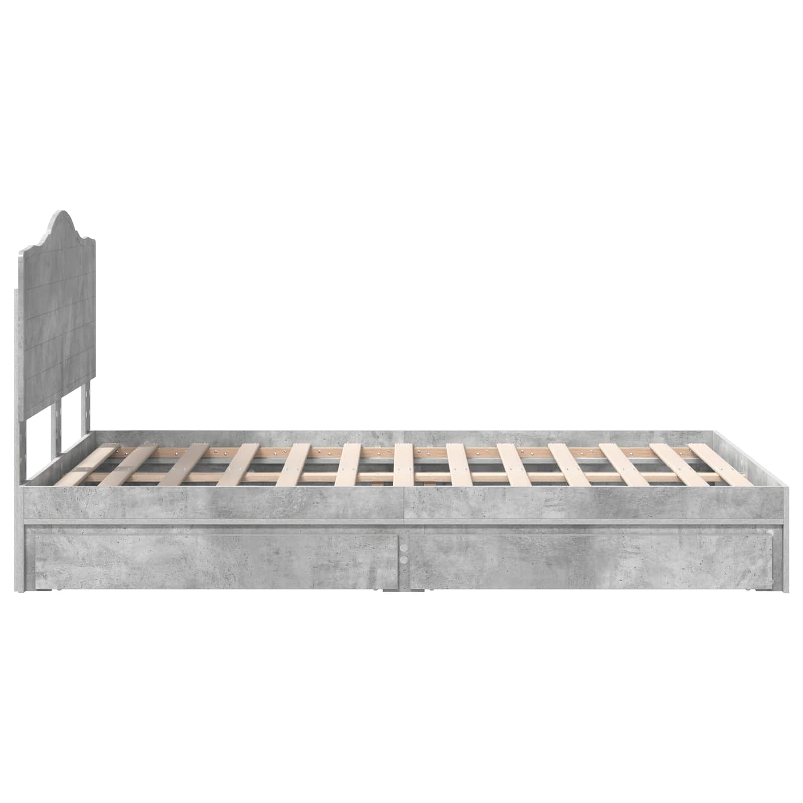 vidaXL Łóżko z miejscem do przechowywania Betonowy szary 135 x 190 cm