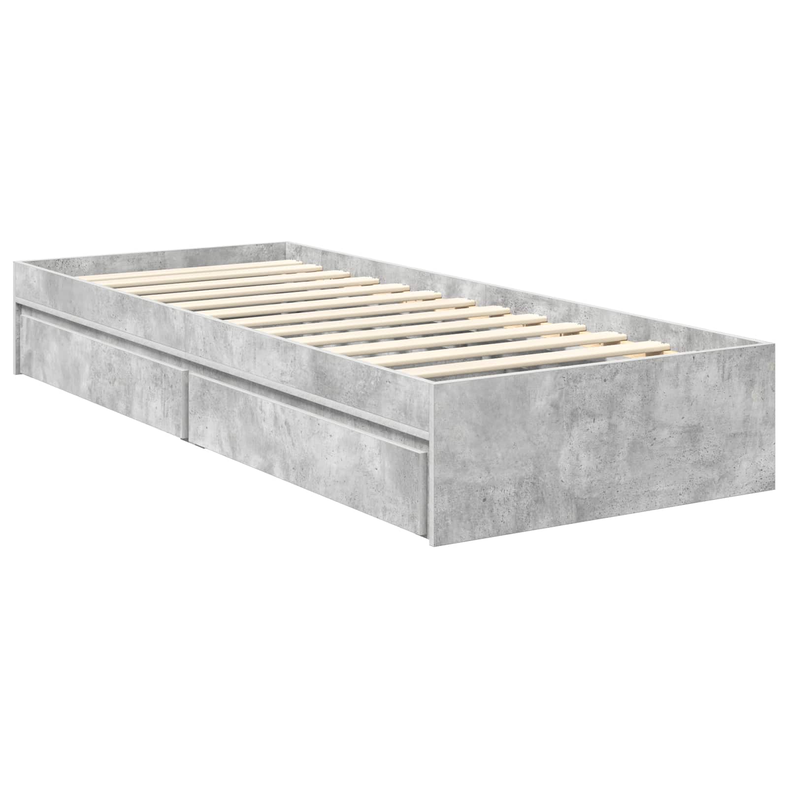 vidaXL Łóżko z miejscem do przechowywania Betonowy szary 70 x 190 cm