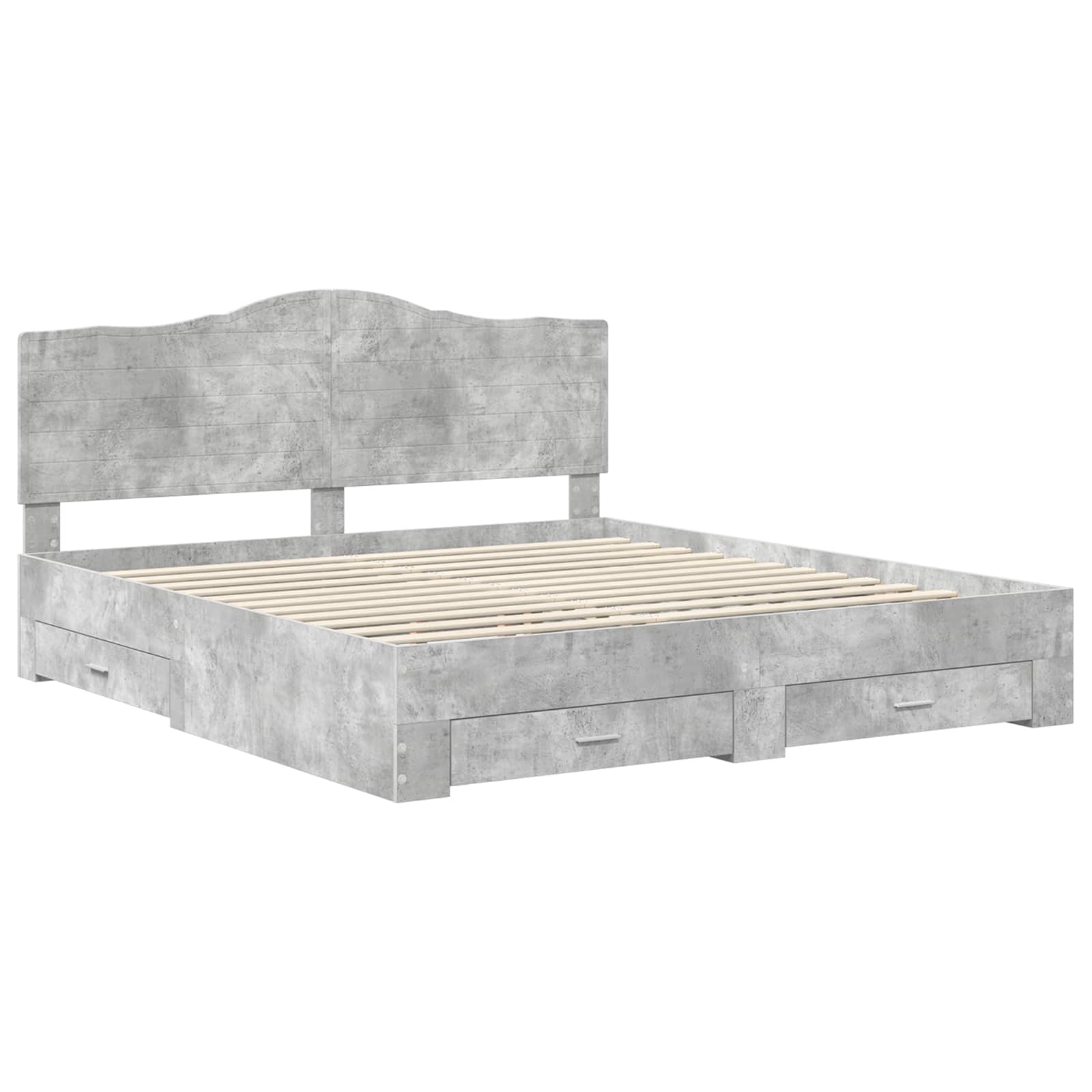vidaXL Ramka łóżka Betonowy szary 200 x 200 cm Materiał drewnopochodny