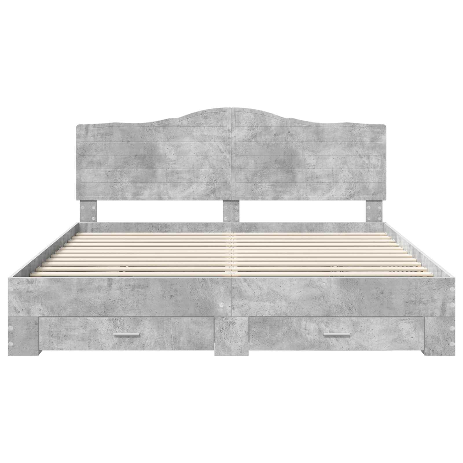 vidaXL Ramka łóżka Betonowy szary 200 x 200 cm Materiał drewnopochodny