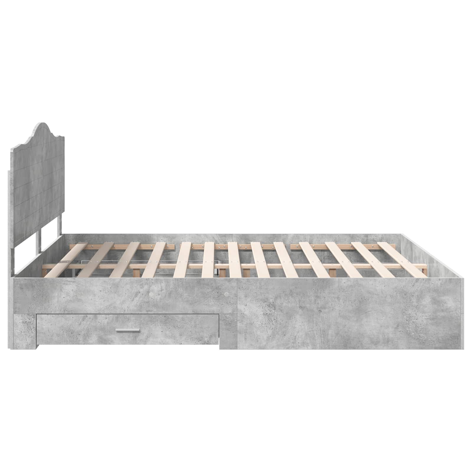 vidaXL Ramka łóżka Betonowy szary 200 x 200 cm Materiał drewnopochodny