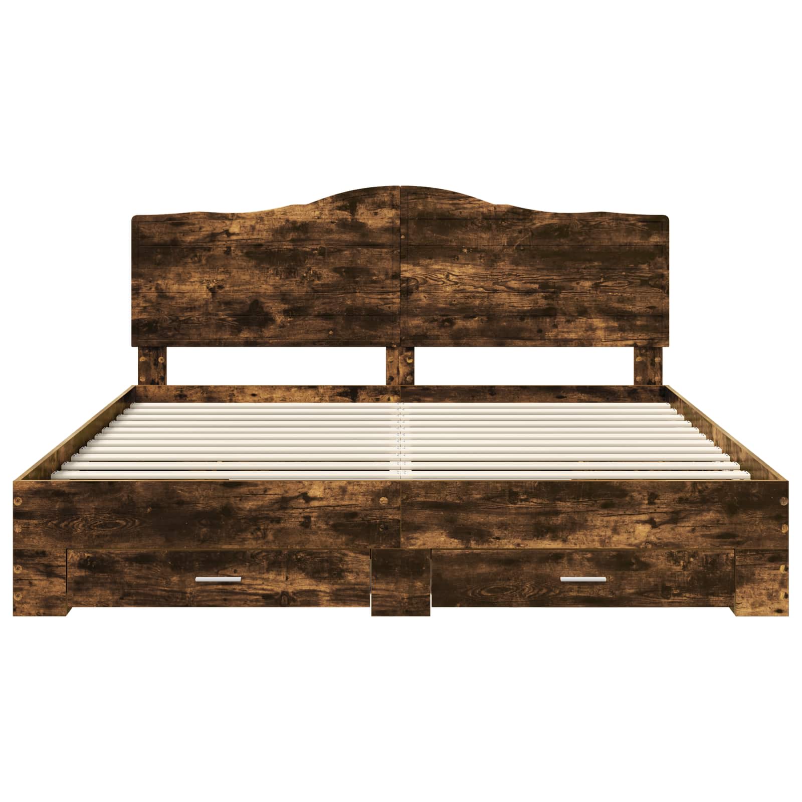 vidaXL Ramka łóżka Dąb wędzony 200 x 200 cm Materiał drewnopochodny