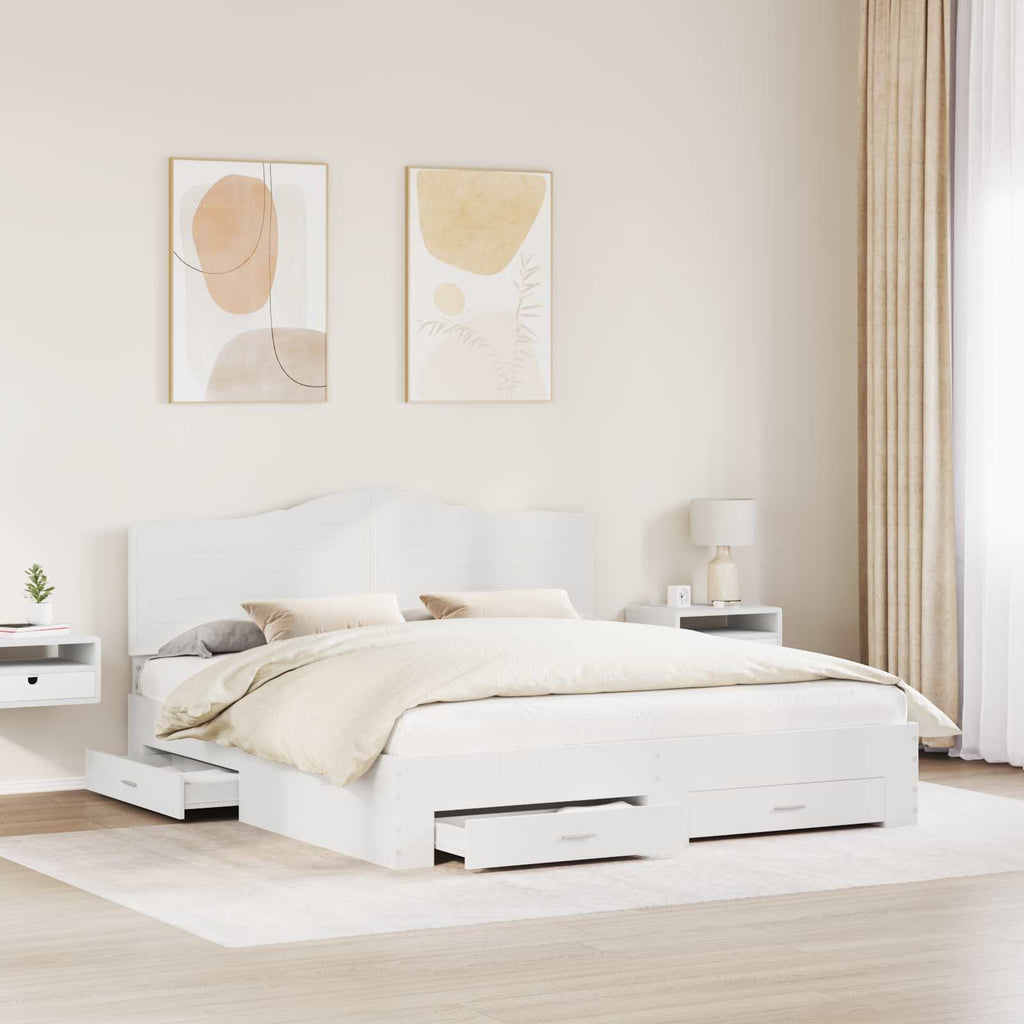 vidaXL Ramka łóżka Biały 180 x 200 cm Materiał drewnopochodny
