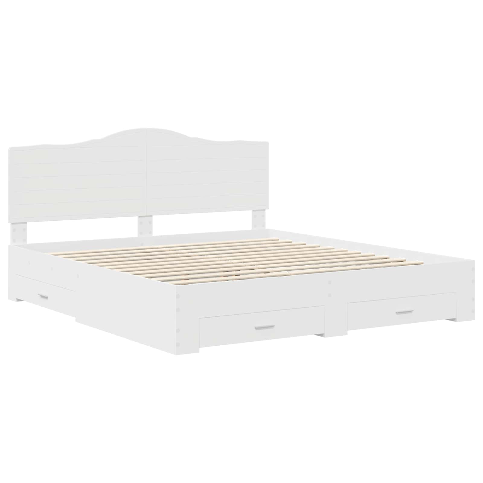 vidaXL Ramka łóżka Biały 180 x 200 cm Materiał drewnopochodny