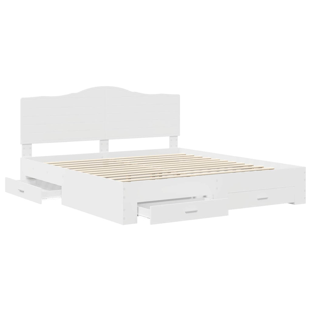 vidaXL Ramka łóżka Biały 180 x 200 cm Materiał drewnopochodny