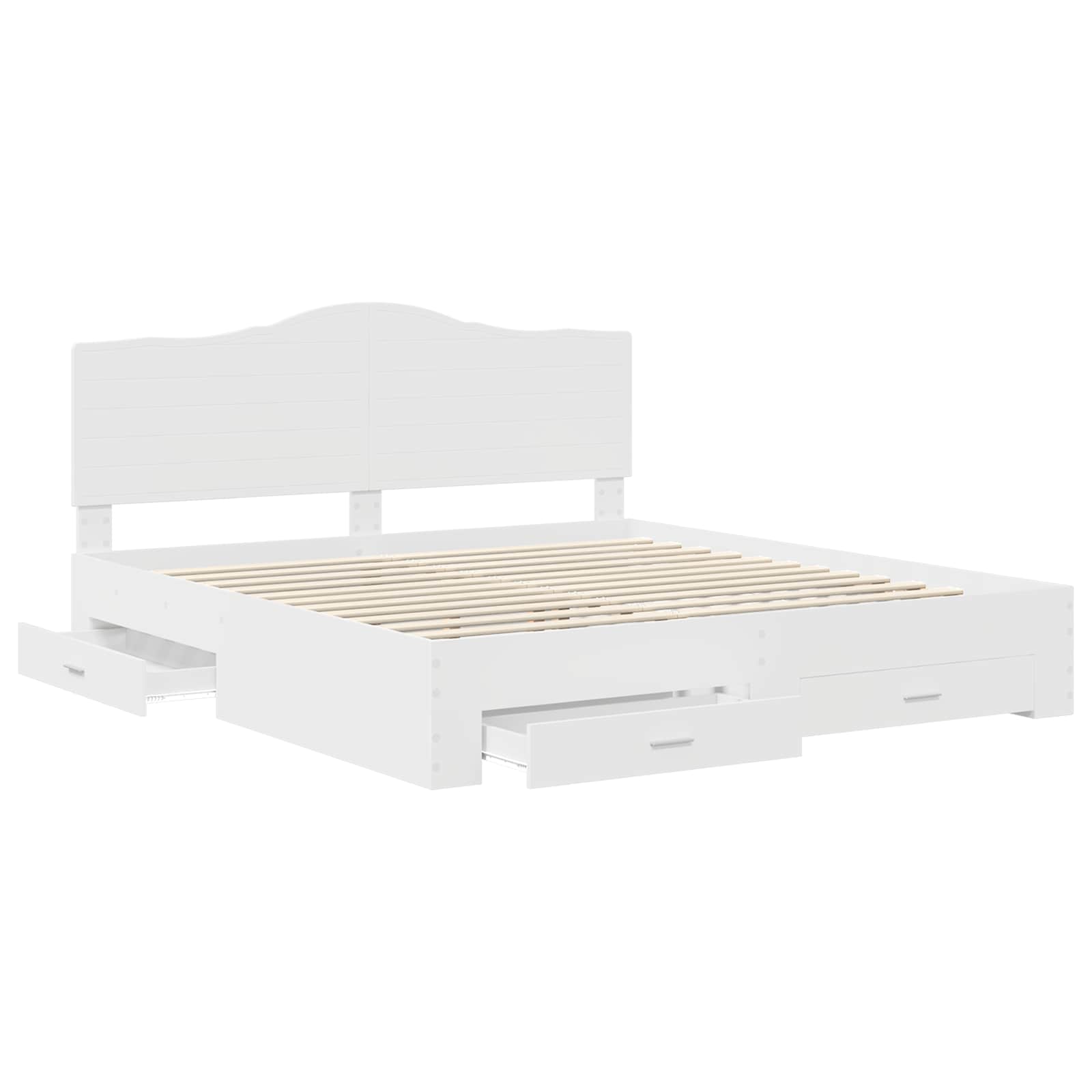 vidaXL Ramka łóżka Biały 180 x 200 cm Materiał drewnopochodny