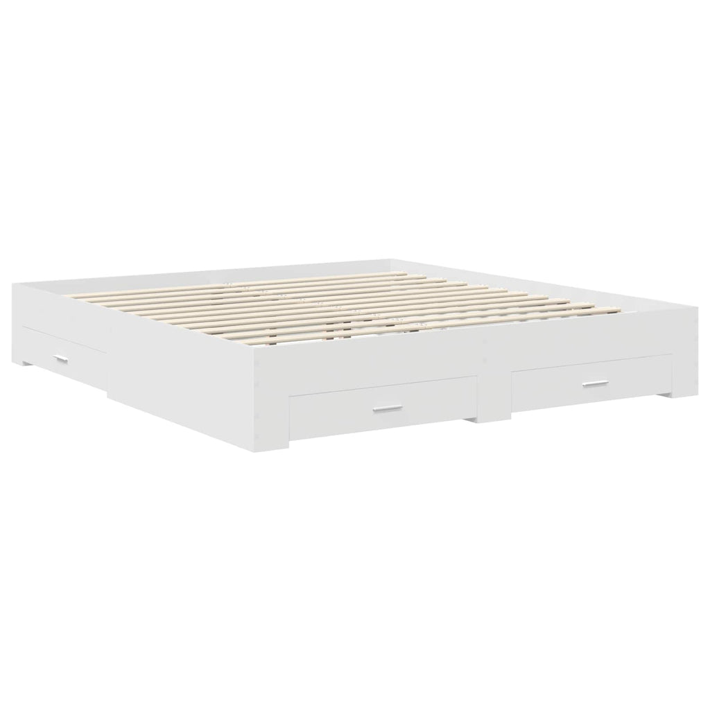 vidaXL Ramka łóżka Biały 180 x 200 cm Materiał drewnopochodny