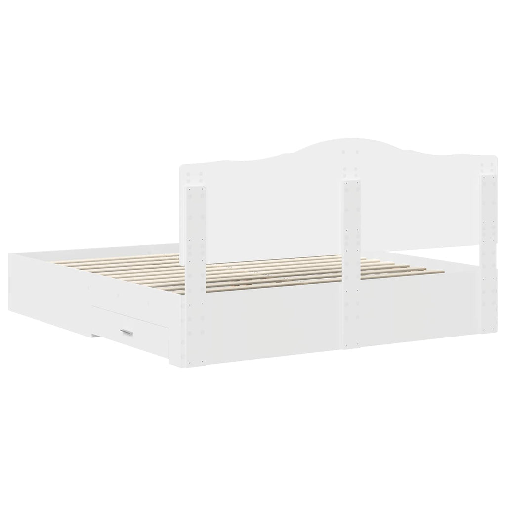 vidaXL Ramka łóżka Biały 180 x 200 cm Materiał drewnopochodny