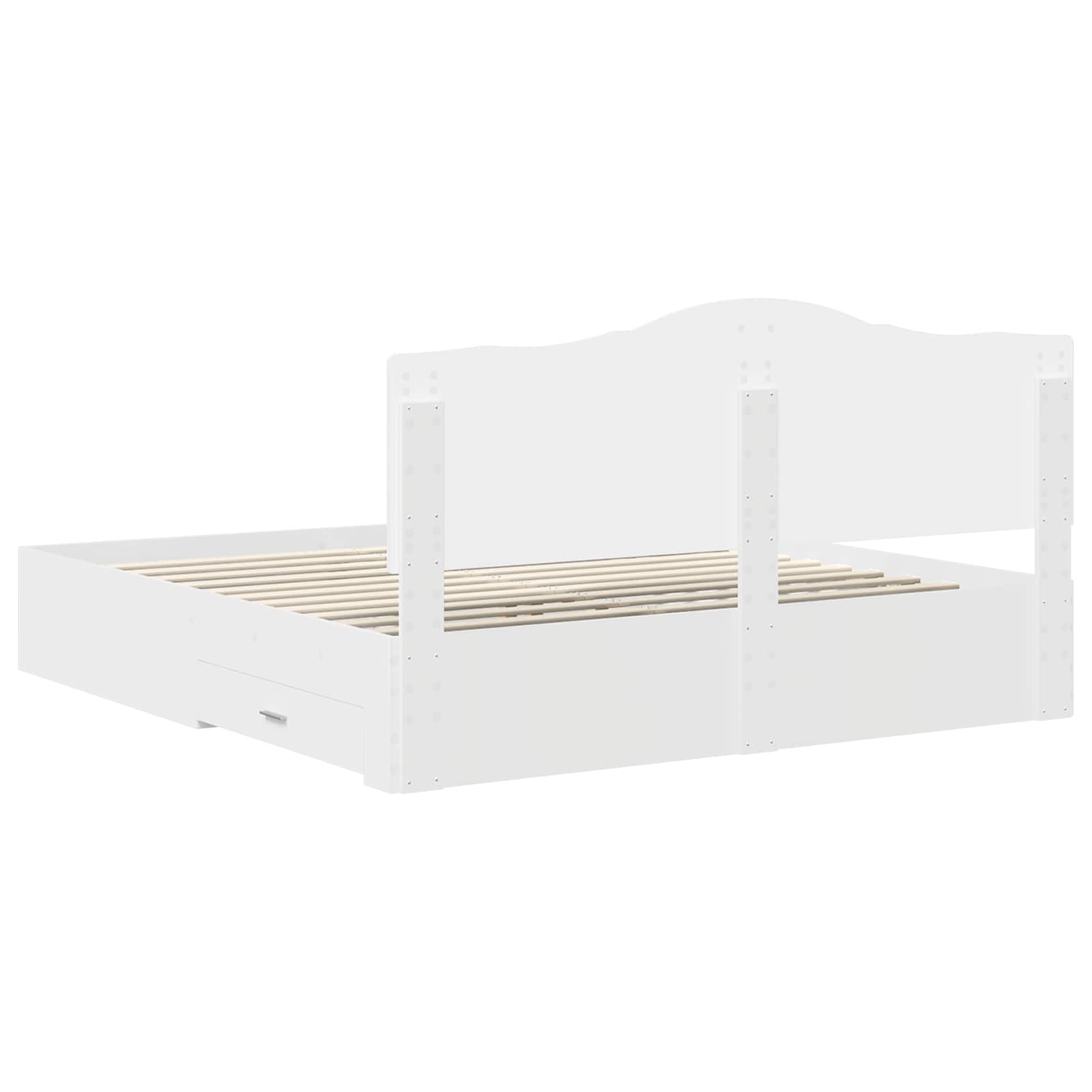 vidaXL Ramka łóżka Biały 180 x 200 cm Materiał drewnopochodny