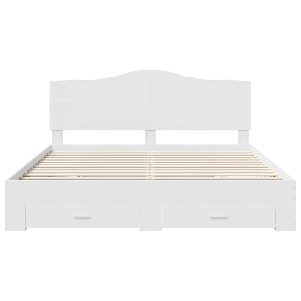 vidaXL Ramka łóżka Biały 180 x 200 cm Materiał drewnopochodny
