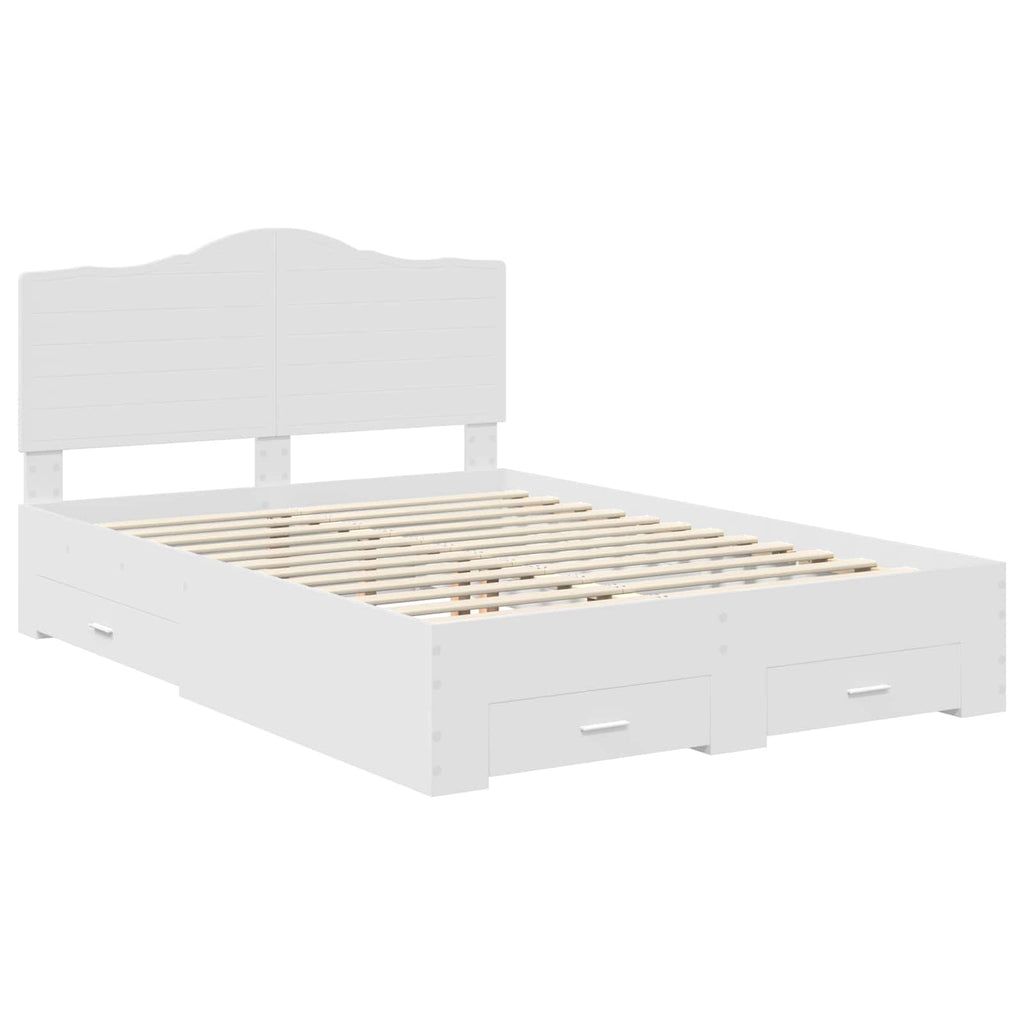 vidaXL Ramka łóżka Biały 160 x 200 cm Materiał drewnopochodny