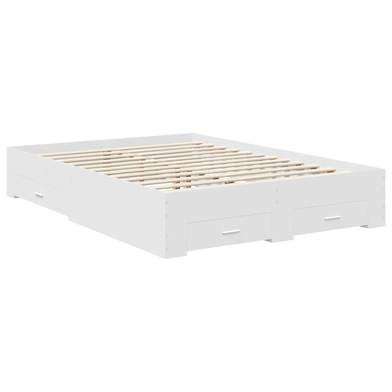 vidaXL Ramka łóżka Biały 160 x 200 cm Materiał drewnopochodny