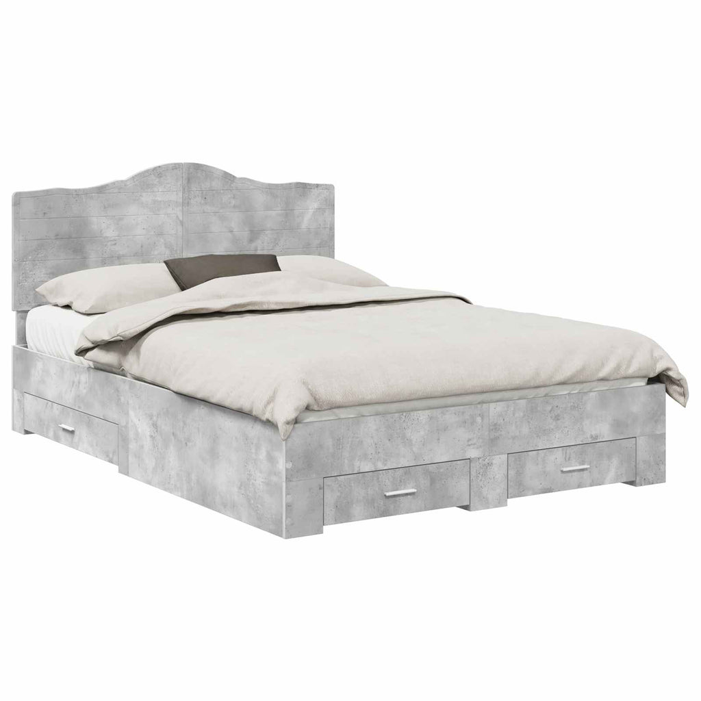 vidaXL Ramka łóżka Betonowy szary 160 x 200 cm Materiał drewnopochodny
