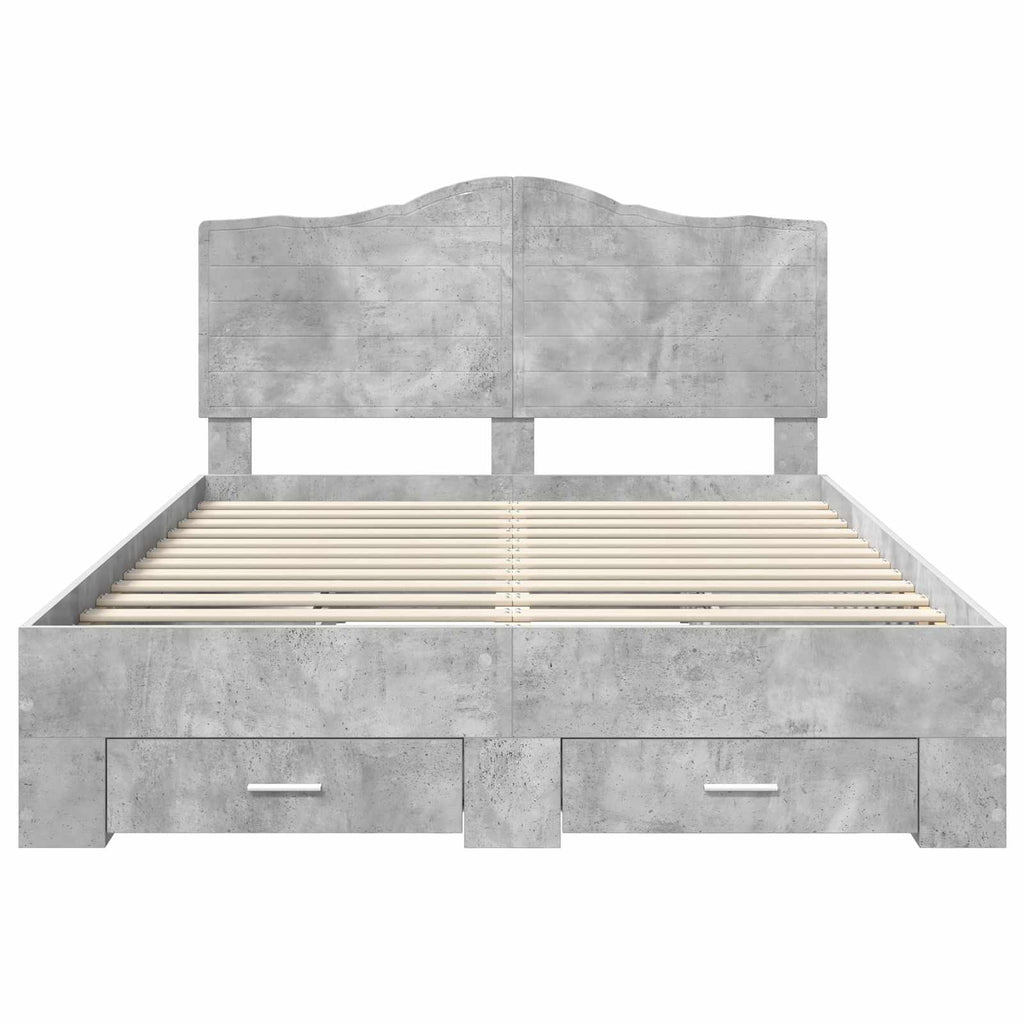 vidaXL Ramka łóżka Betonowy szary 160 x 200 cm Materiał drewnopochodny