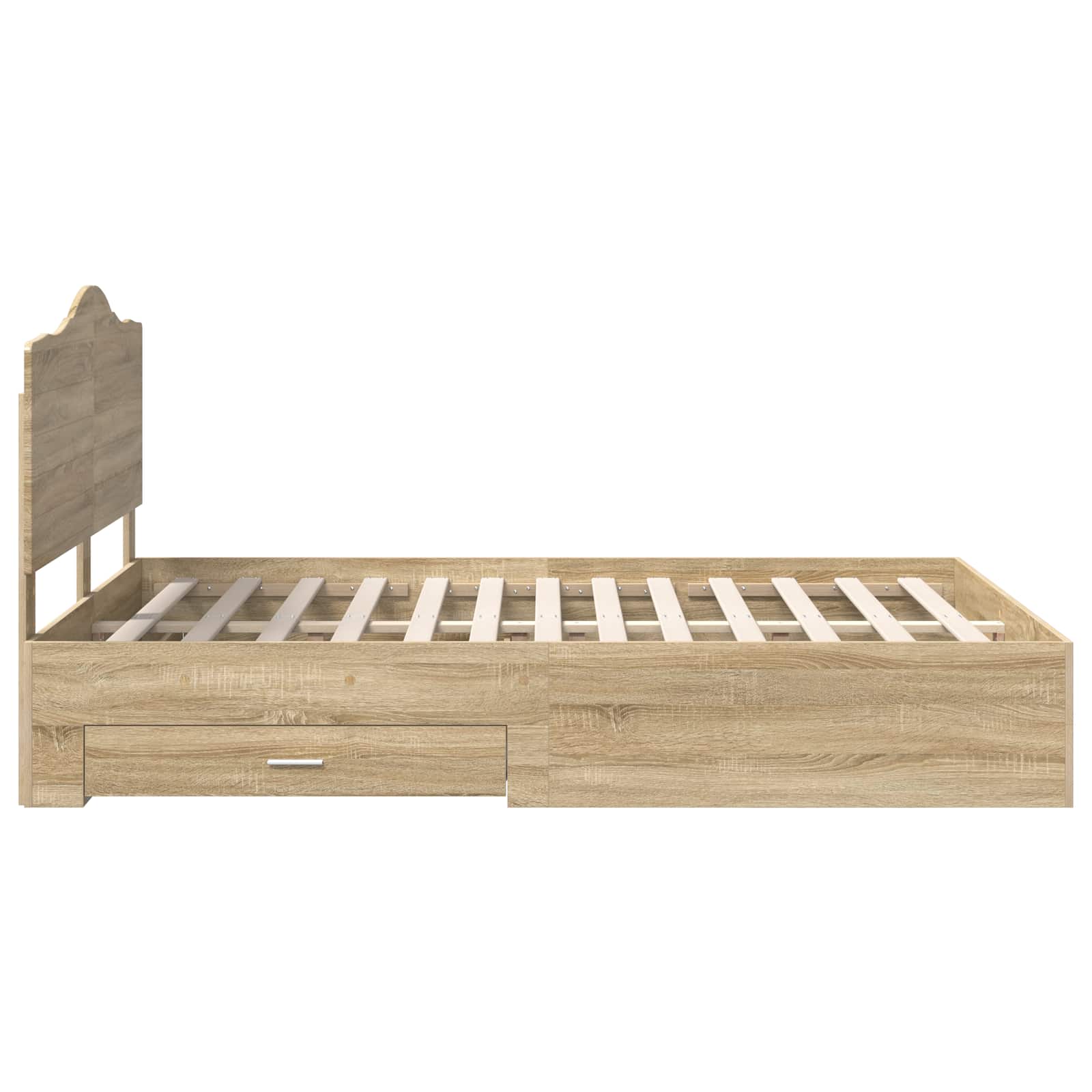 vidaXL Ramka łóżka Dąb Sonoma 150 x 200 cm Materiał drewnopochodny
