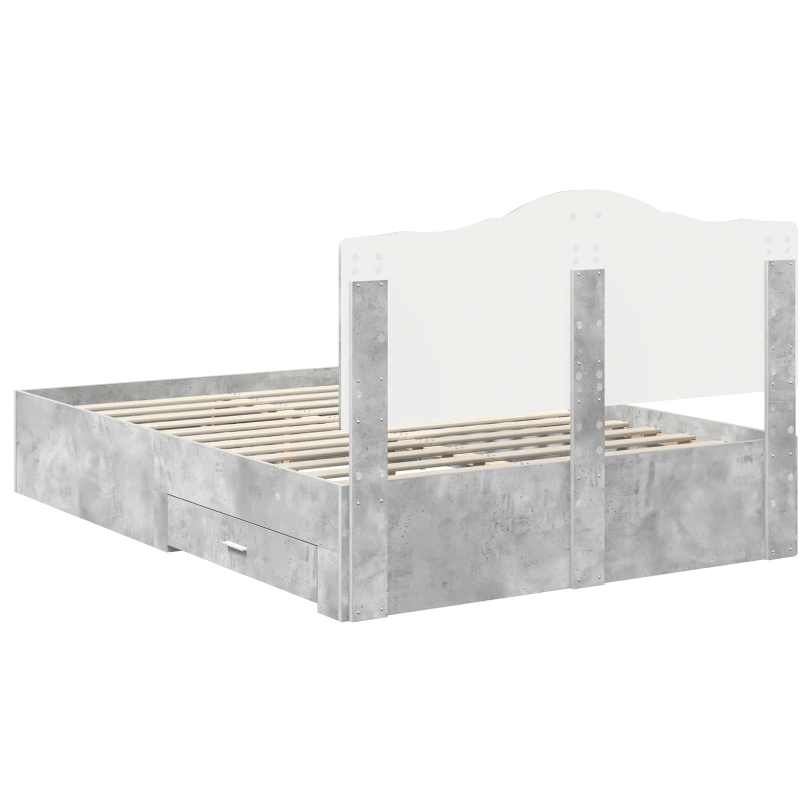 vidaXL Ramka łóżka Betonowy szary 150 x 200 cm Materiał drewnopochodny