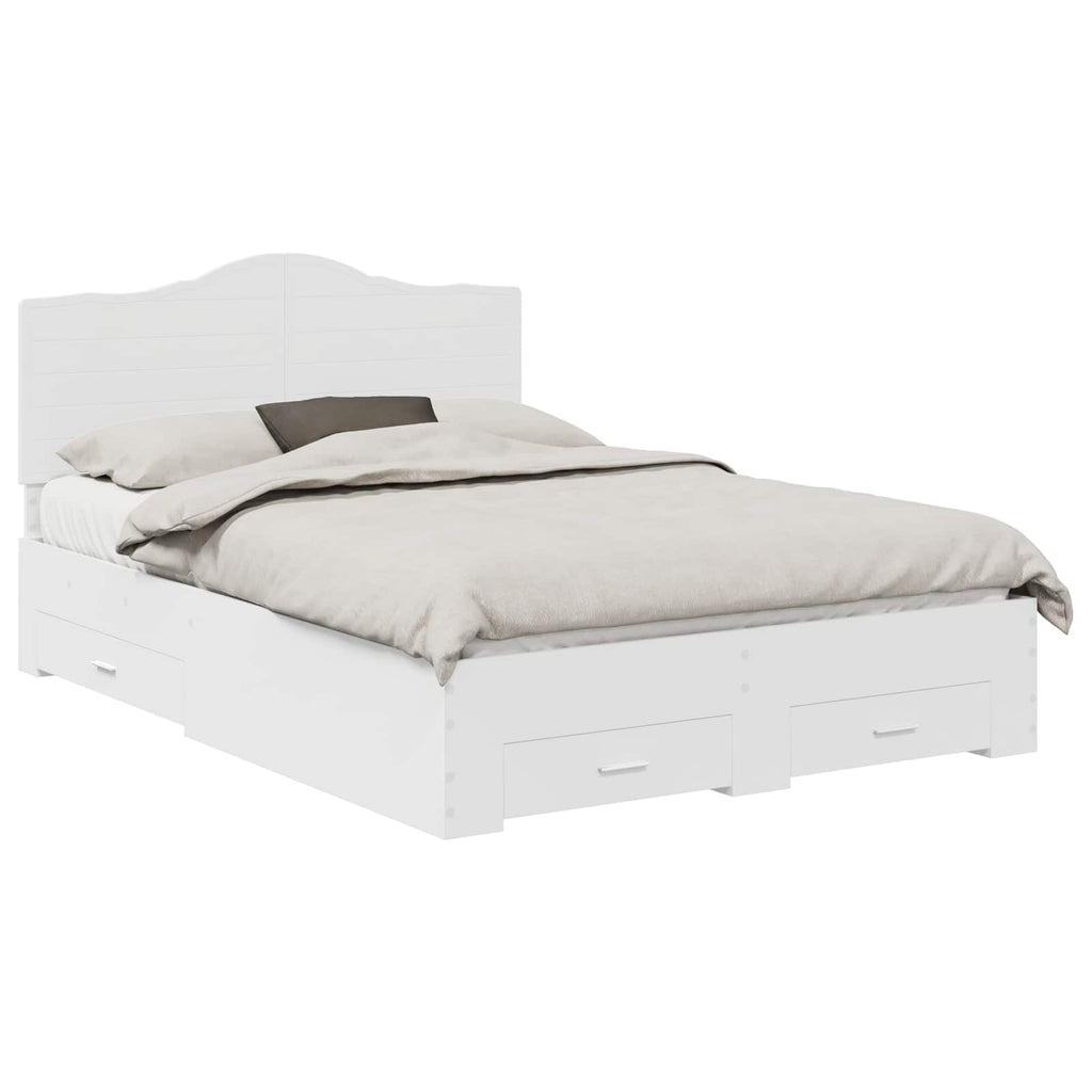 vidaXL Ramka łóżka Biały 140 x 200 cm Materiał drewnopochodny