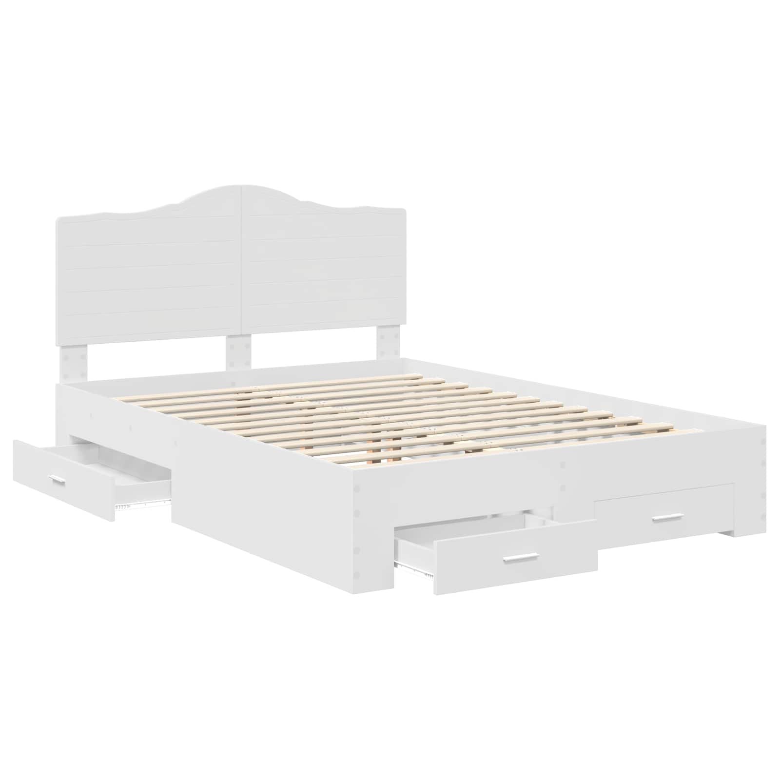 vidaXL Ramka łóżka Biały 140 x 200 cm Materiał drewnopochodny