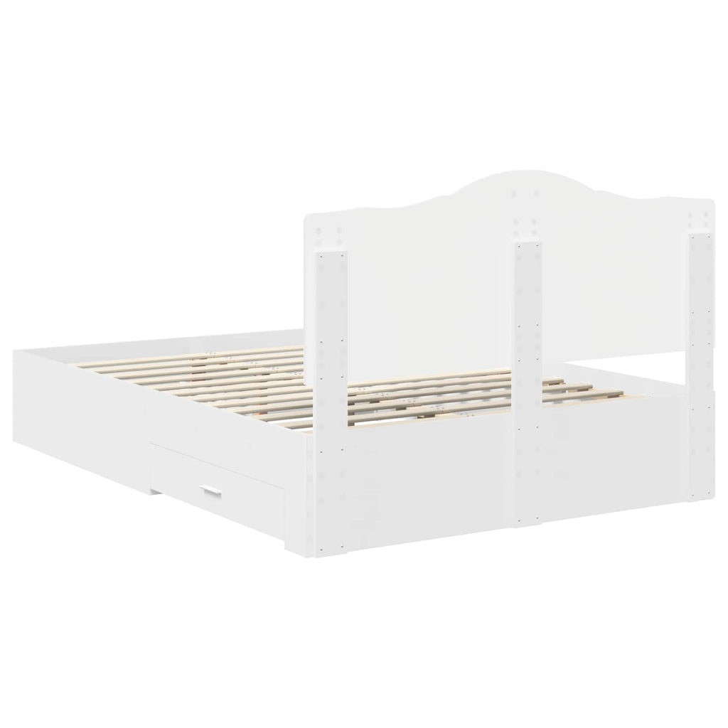 vidaXL Ramka łóżka Biały 140 x 190 cm Materiał drewnopochodny