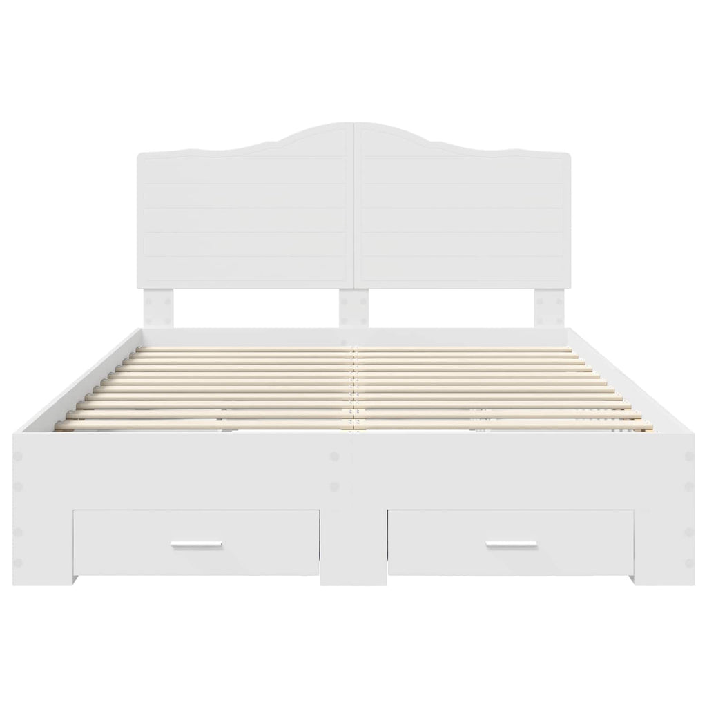 vidaXL Ramka łóżka Biały 140 x 190 cm Materiał drewnopochodny