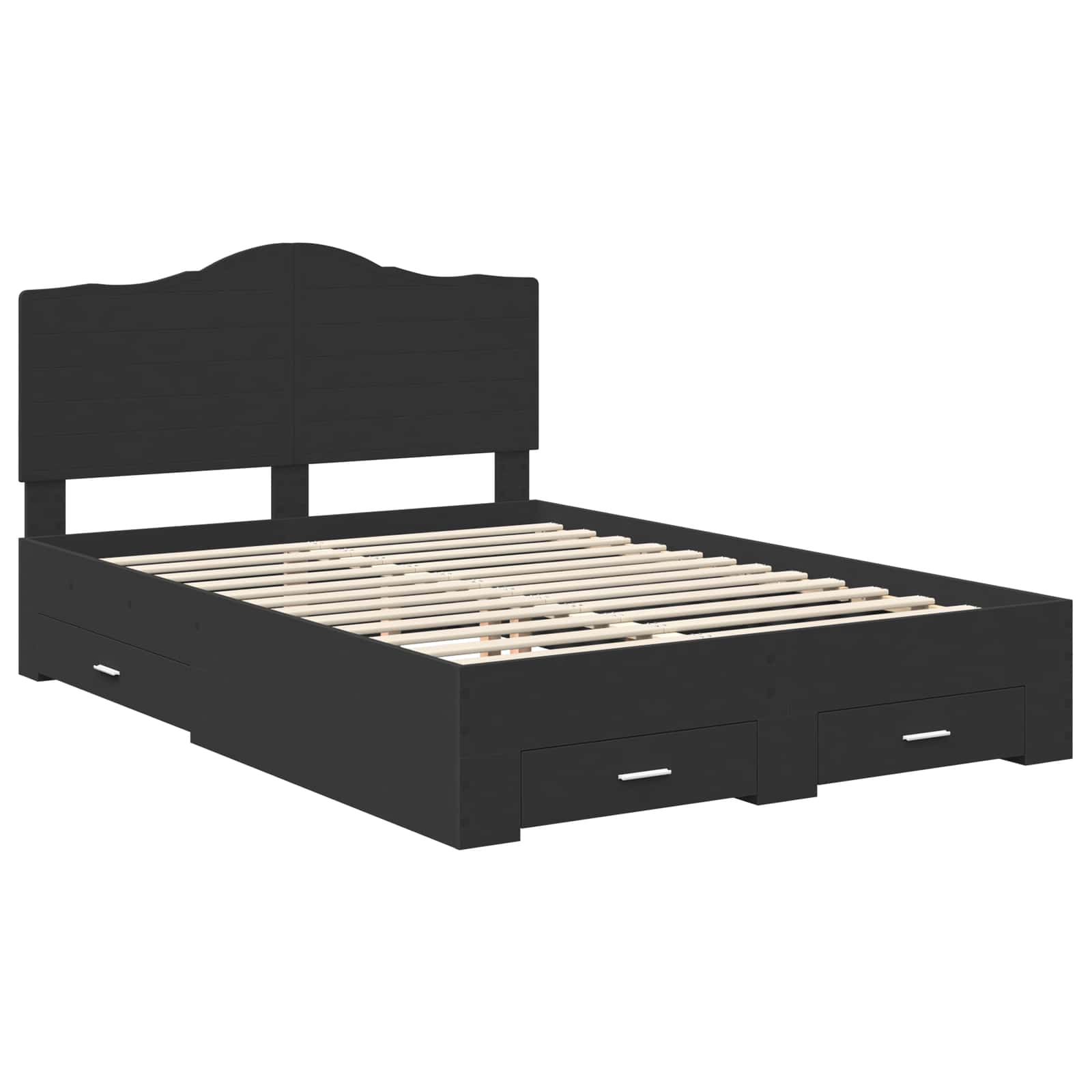 vidaXL Ramka łóżka Czarny 140 x 190 cm Materiał drewnopochodny