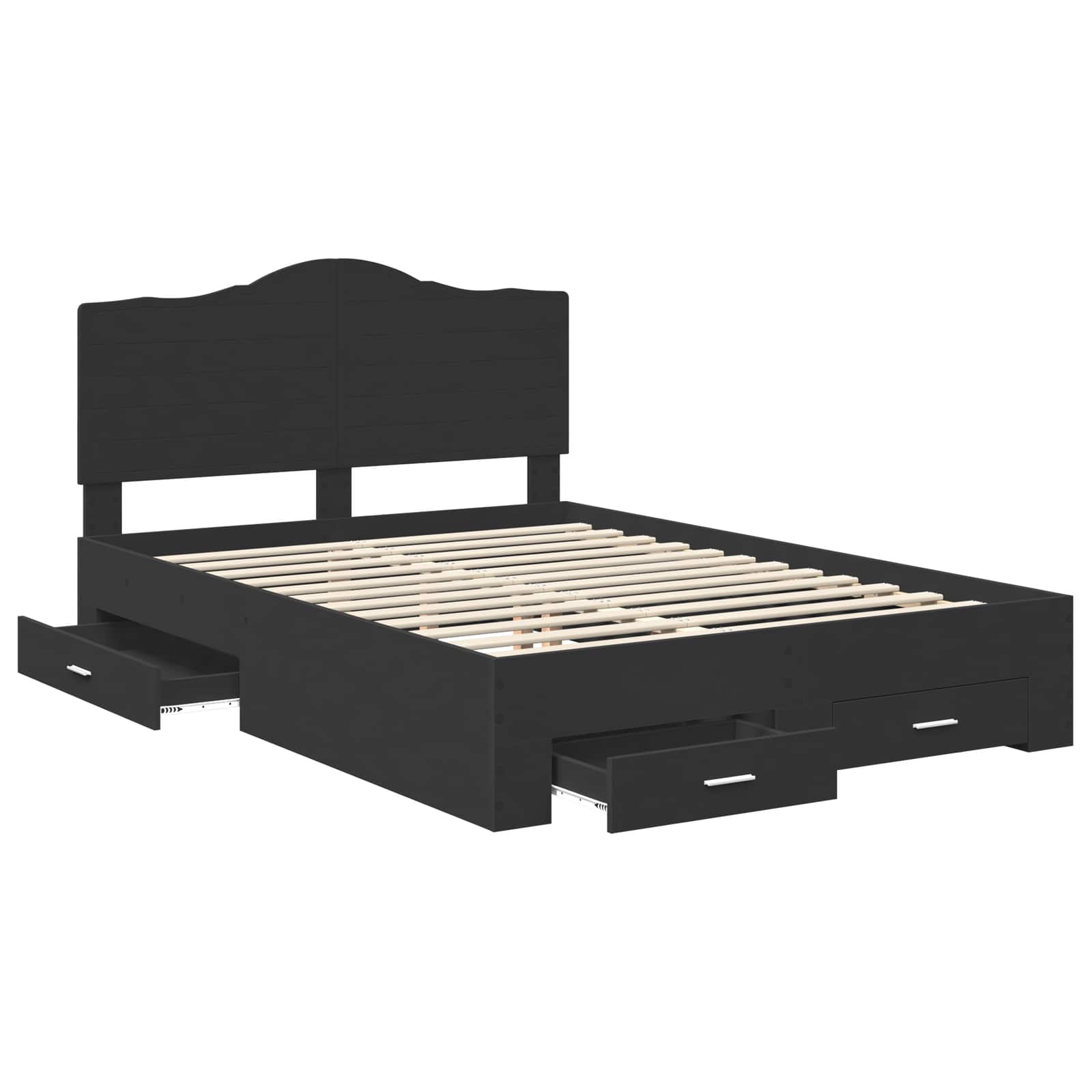 vidaXL Ramka łóżka Czarny 140 x 190 cm Materiał drewnopochodny
