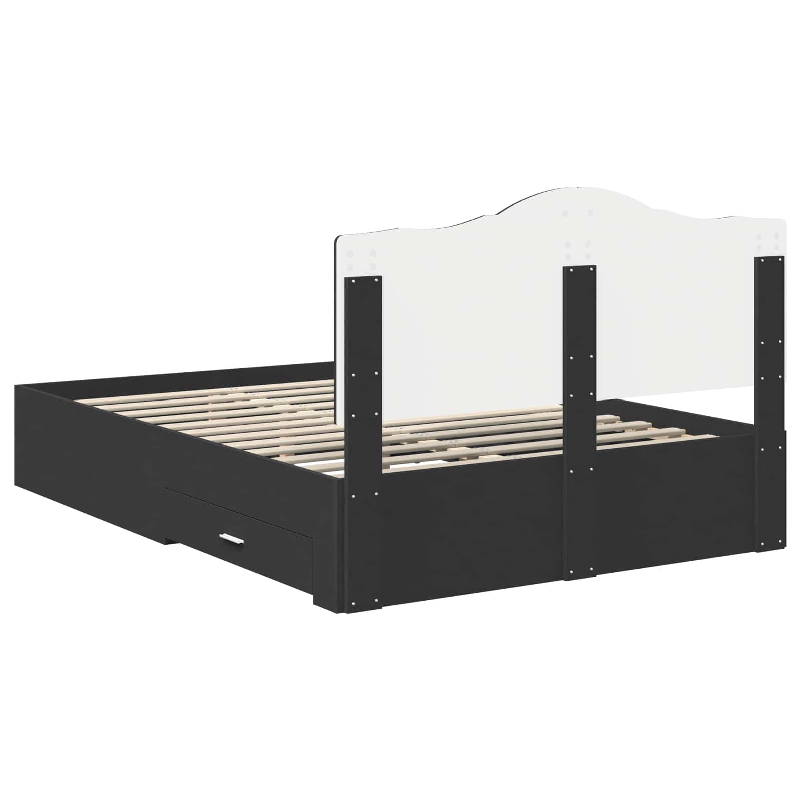 vidaXL Ramka łóżka Czarny 140 x 190 cm Materiał drewnopochodny