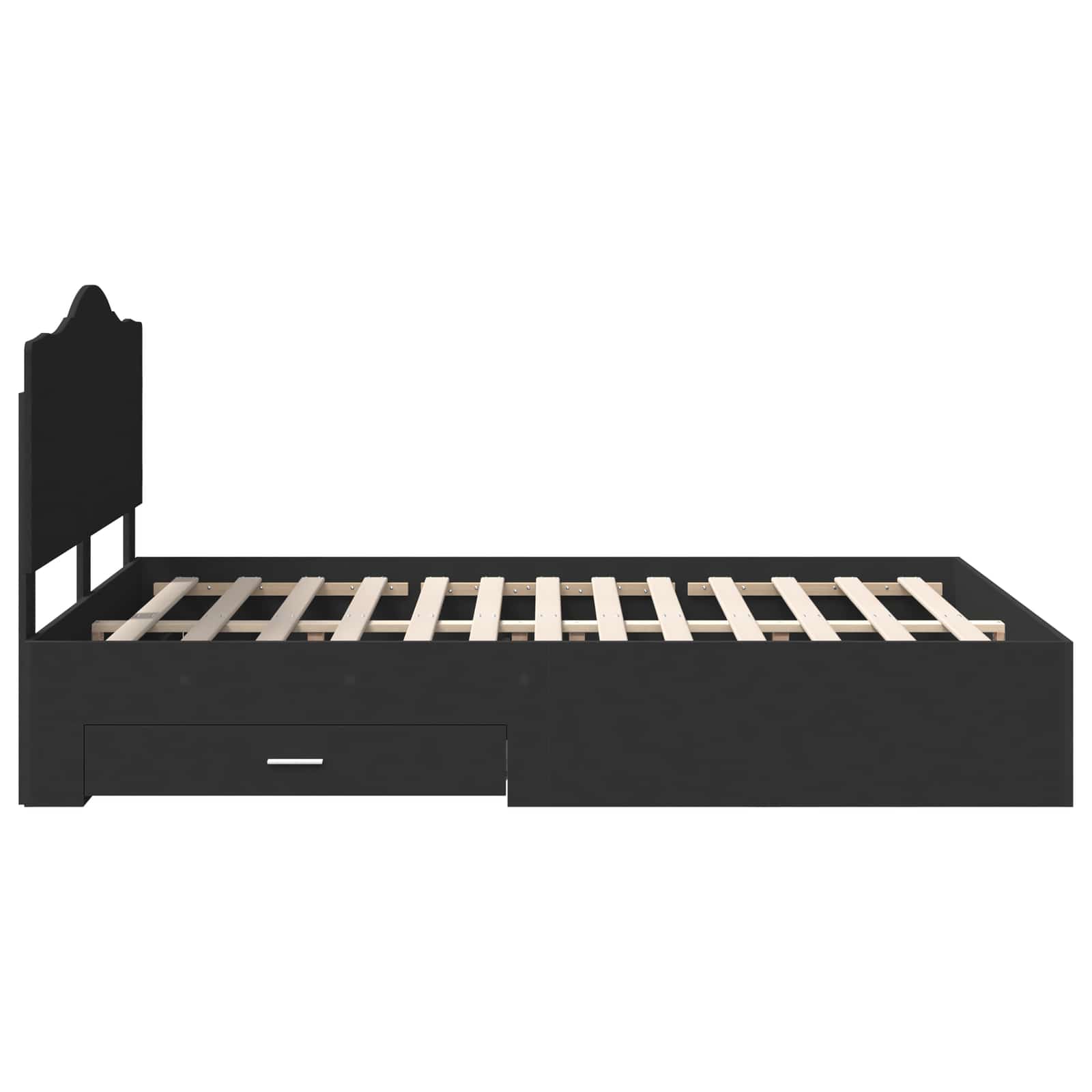 vidaXL Ramka łóżka Czarny 140 x 190 cm Materiał drewnopochodny