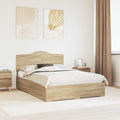 vidaXL Ramka łóżka Dąb Sonoma 140 x 190 cm Materiał drewnopochodny