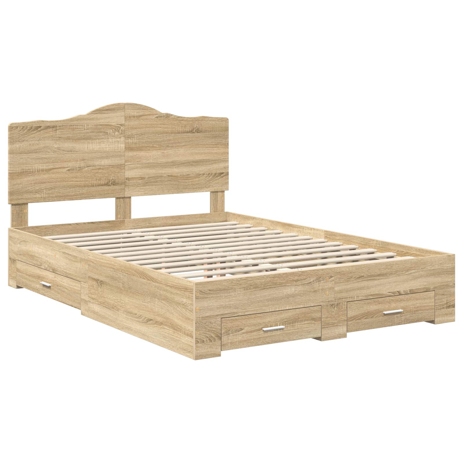 vidaXL Ramka łóżka Dąb Sonoma 140 x 190 cm Materiał drewnopochodny