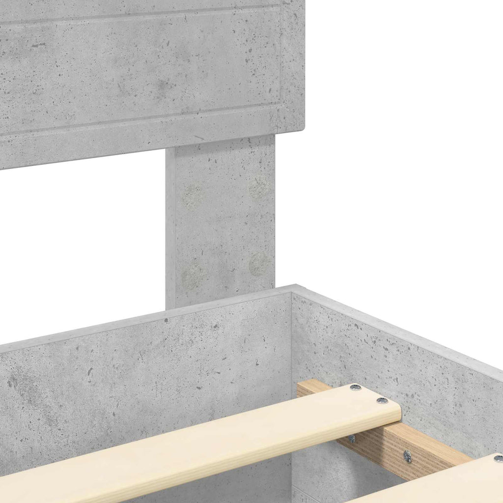 vidaXL Ramka łóżka Betonowy szary 140 x 190 cm Materiał drewnopochodny