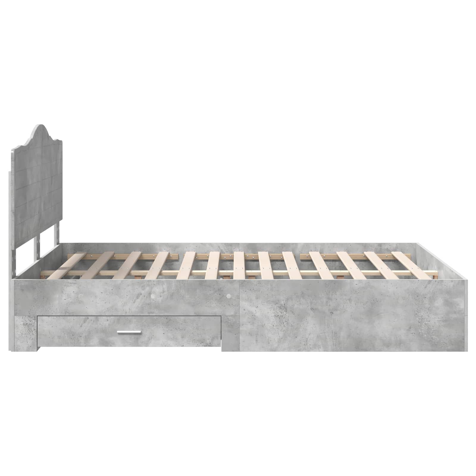 vidaXL Ramka łóżka Betonowy szary 140 x 190 cm Materiał drewnopochodny