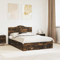 vidaXL Ramka łóżka Dąb wędzony 140 x 190 cm Materiał drewnopochodny