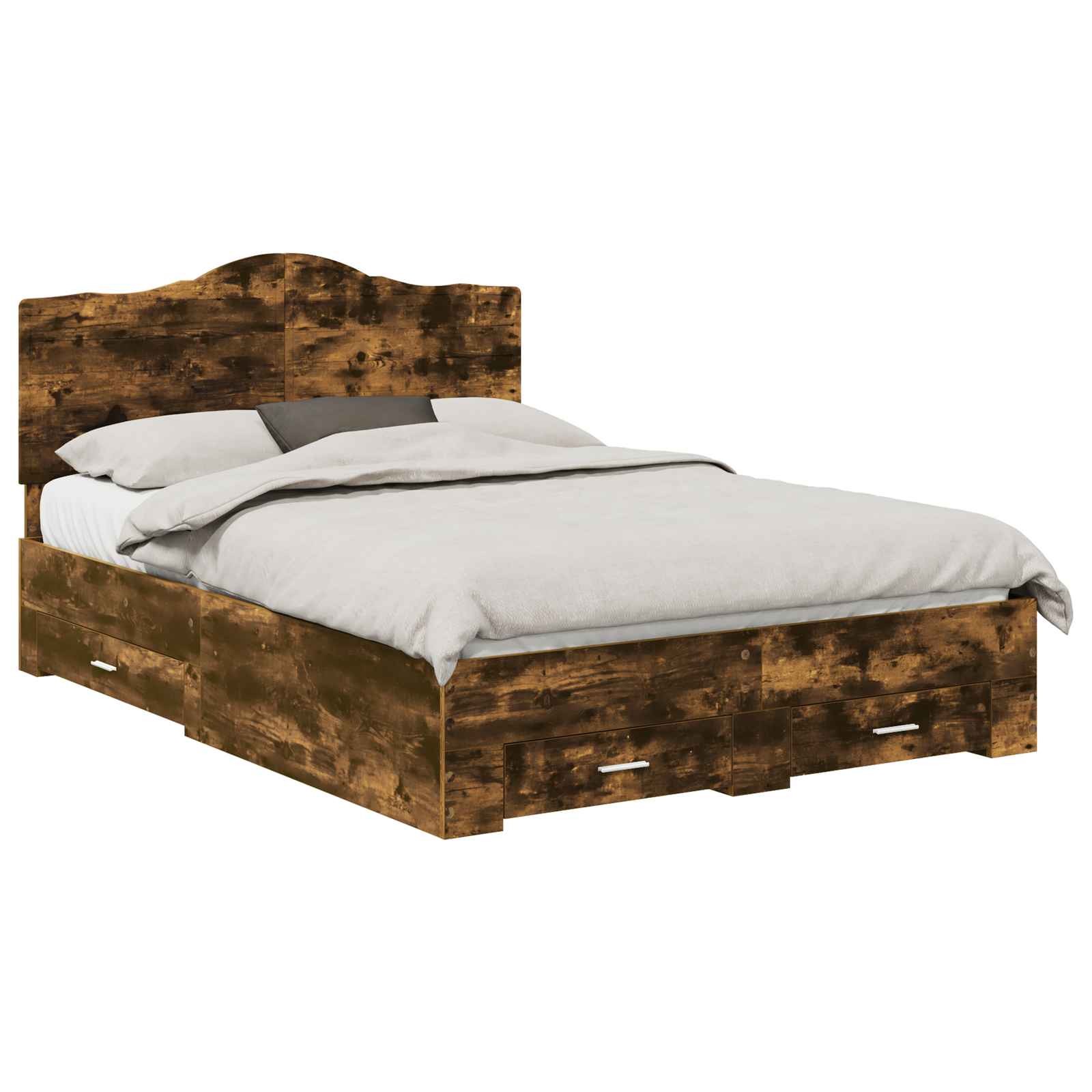 vidaXL Ramka łóżka Dąb wędzony 140 x 190 cm Materiał drewnopochodny