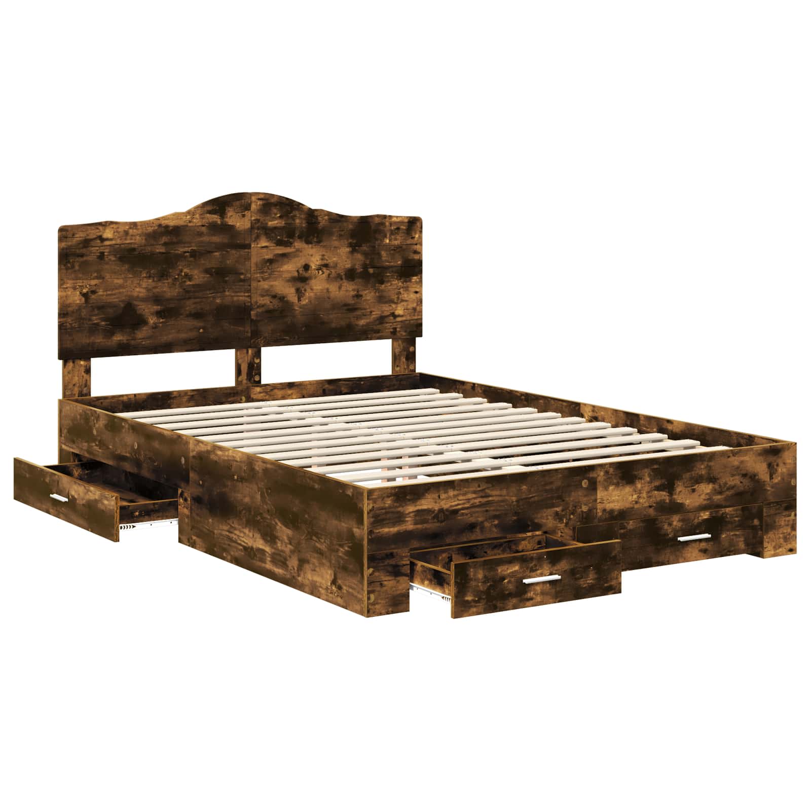 vidaXL Ramka łóżka Dąb wędzony 140 x 190 cm Materiał drewnopochodny