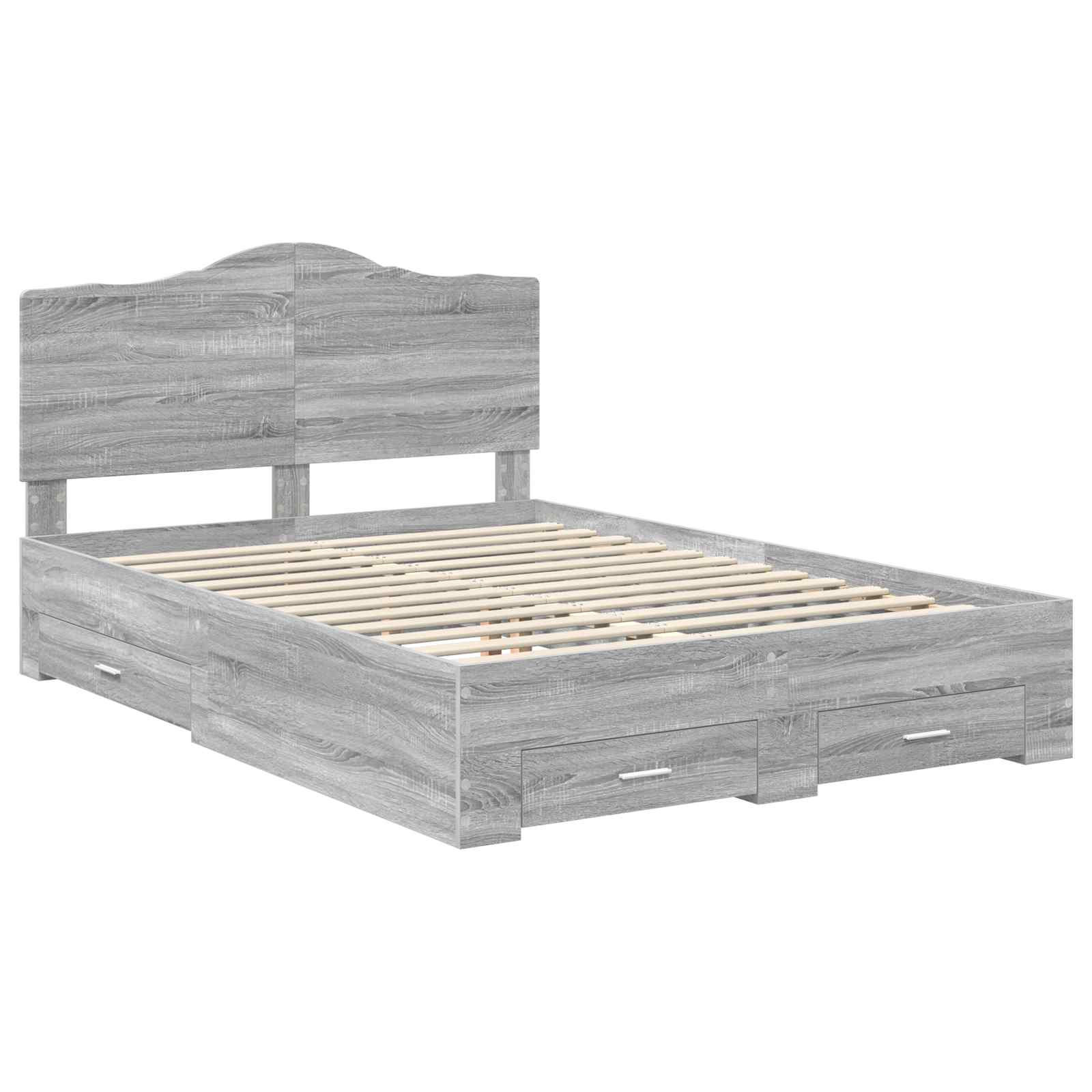 vidaXL Ramka łóżka Szary Sonoma 140 x 190 cm Materiał drewnopochodny